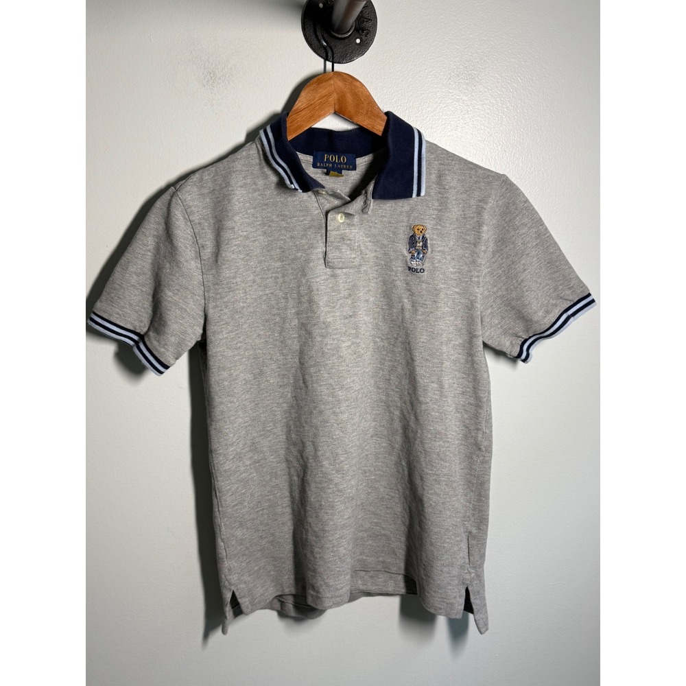 Polo Ralph Lauren Kids Gray Polo Bear Short Sleeve Shirt Size L 14-16